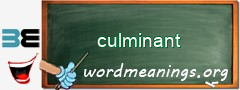 WordMeaning blackboard for culminant